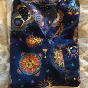 Astrological scrub top